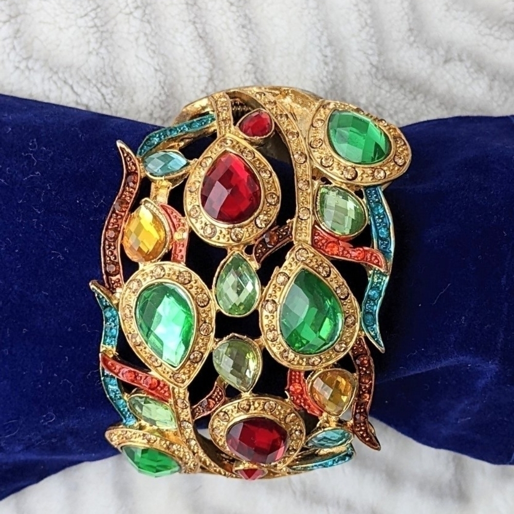 COLORFUL Crystal rhinestone floral flower bracelet